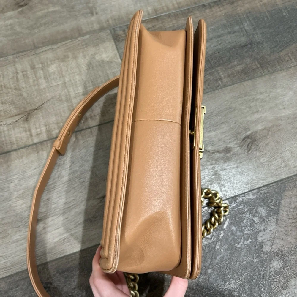 Chanel Camel Quilted Lambskin Boy Bag - Picture 11 of 15